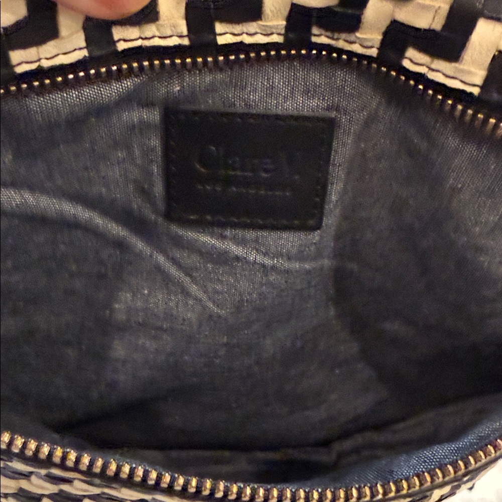 Clare V Black and Cream Grande Fanny Crossbody Bag - Picture 4 of 10